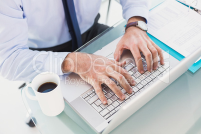 Businessman using his laptop