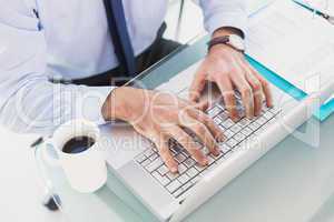 Businessman using his laptop