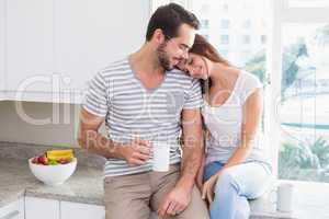 Young couple having coffee together