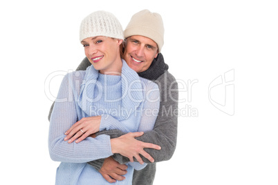 Casual couple in warm clothing
