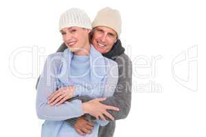 Casual couple in warm clothing