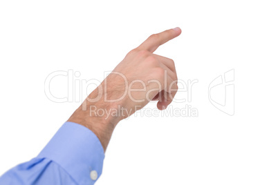 Hand of a businessman pointing something