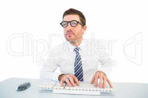 Businessman working at his desk