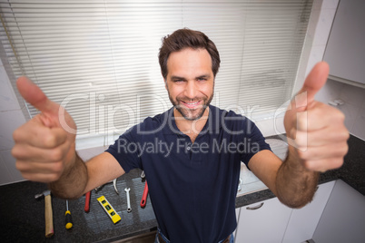 Plumber smiling at the camera