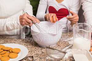 Multi-generation family baking together