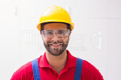 Construction worker smiling at camera