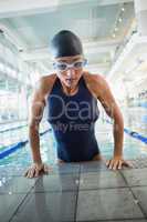 Female swimmer in the pool at leisure center