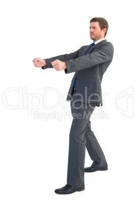 Businessman with his hands out