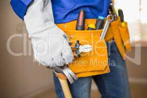 Close up of handyman in tool belt