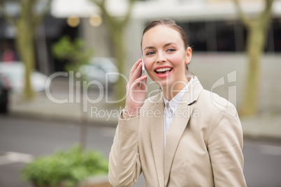 Young businesswoman on the phone