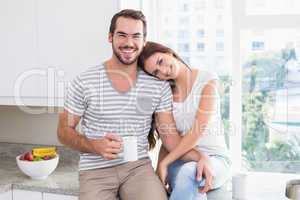 Young couple having coffee together