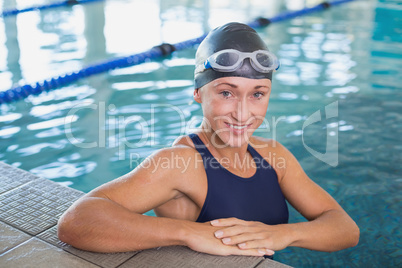 Female swimmer in the pool at leisure center