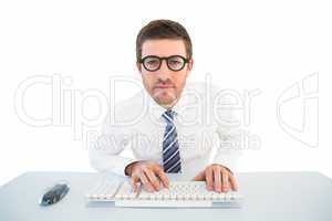 Businessman working at his desk