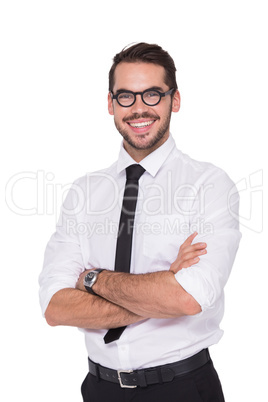 Smiling businessman with arms crossed