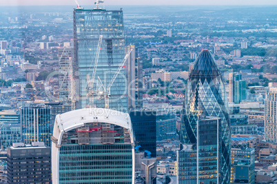 Stunning aerial view of London night skyline