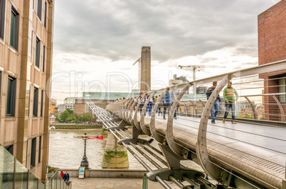 London - Millennium Bridge over river Thames