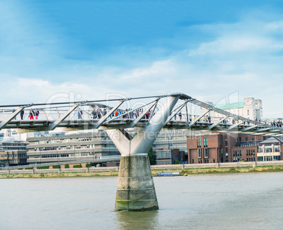 London - Millennium Bridge over river Thames