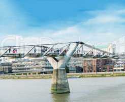 London - Millennium Bridge over river Thames