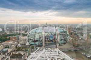 LONDON - SEPTEMBER 28, 2013: View of London Eye, Europe's talles