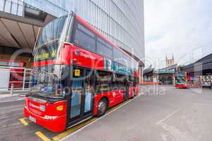 LONDON - SEPTEMBER 28, 2013: View of a London double decker bus