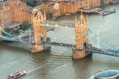 The Tower Bridge from a high vantage point - London