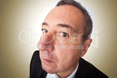 Wide angle portrait of a man