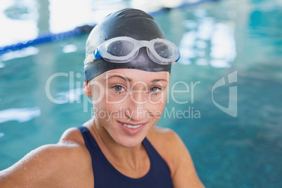 Female swimmer in the pool at leisure center