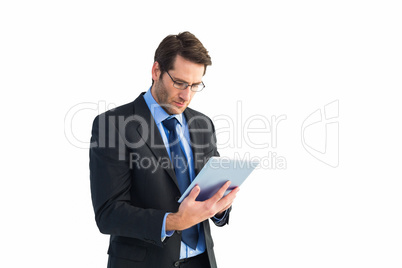 Businessman using a tablet computer