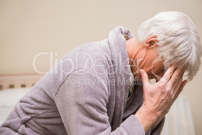 Senior man getting a headache