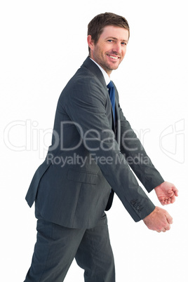 Businessman with his hands out