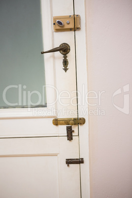 Close up of a closed door