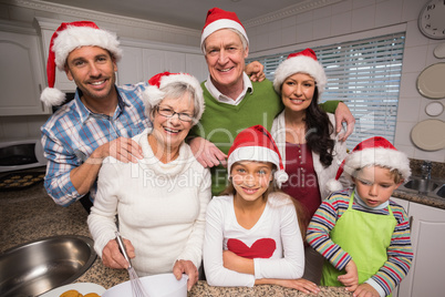 Multi-generation family baking together