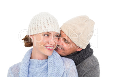 Casual couple in warm clothing