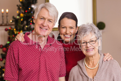 Portrait of a happy family at christmas