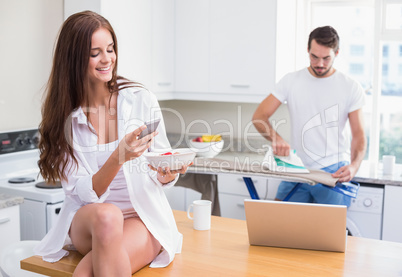 Young couple spending the morning together