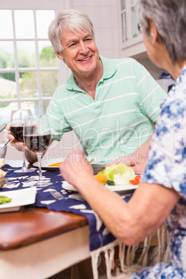 Senior couple having lunch together