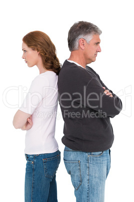 Casual couple not speaking after fight