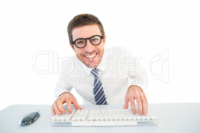 Businessman working at his desk