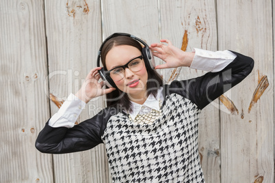 Pretty hipster listening to music