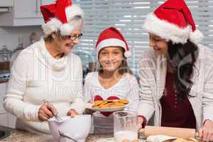 Multi-generation family baking together