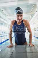 Female swimmer in the pool at leisure center