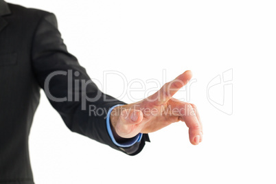 Businessman hand pointing something