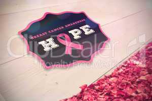 Composite image of breast cancer awareness badge