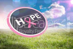 Composite image of breast cancer awareness message on poster