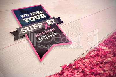 Composite image of breast cancer awareness message