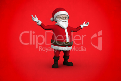 Composite image of cute cartoon santa claus