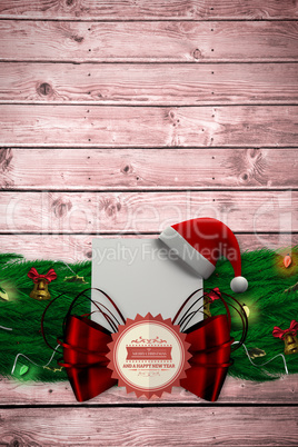 Composite image of fir branch christmas decoration garland