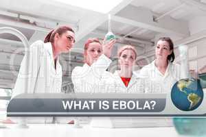 Ebola news flash with medical imagery