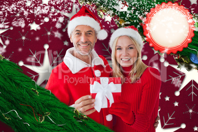 Composite image of festive couple