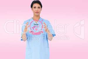 Doctor with breast cancer awareness message